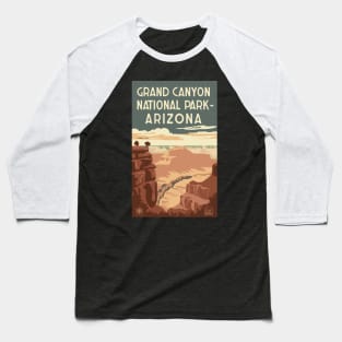 A Vintage Travel Art of the Grand Canyon National Park - Arizona - US Baseball T-Shirt